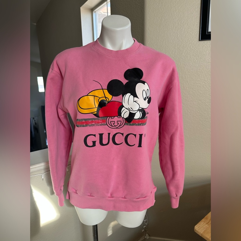 Gucci Pink Sweatshirt with Mickey Mouse Graphic